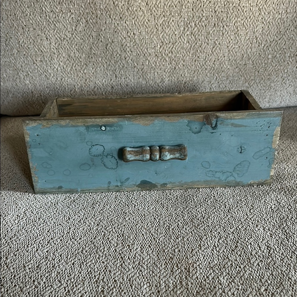 Rustic Dusty Blue Wooden Drawer Box